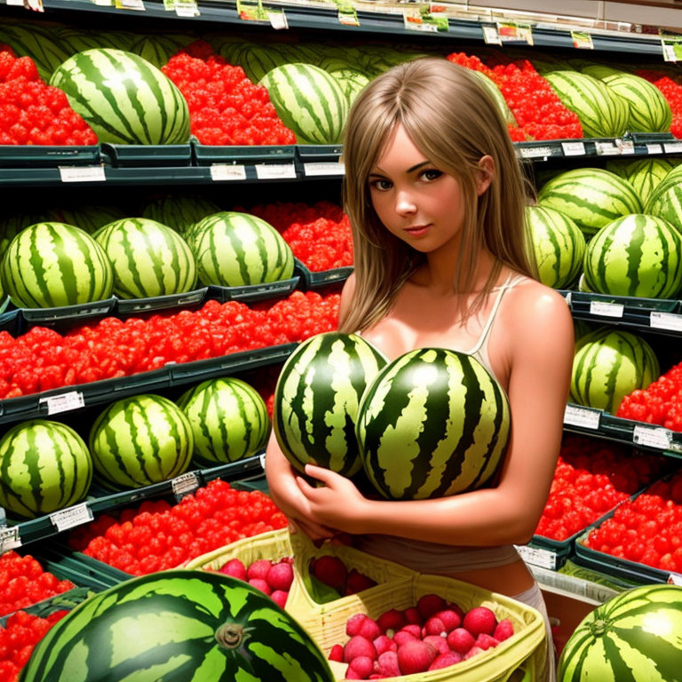 girl with big watermelons