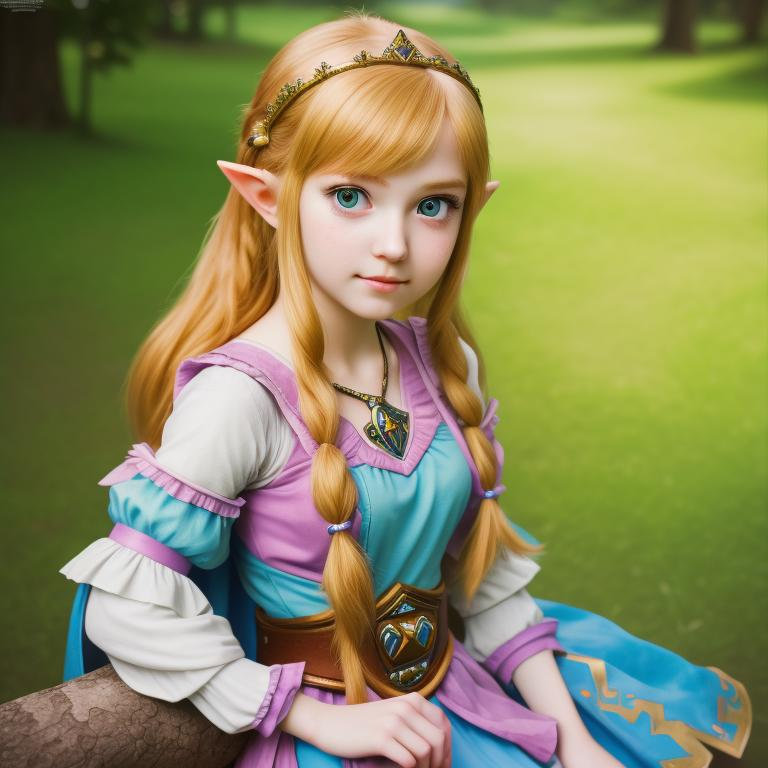 ultra high resolution, a cute girl, detailed photography, zelda princess, AS Younger, cute pose. AI prompt